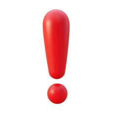 Poster - 3d red exclamation mark on background