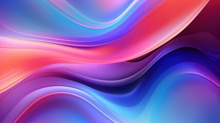Poster - Abstract Colorful Waves with Floating Bubbles in a Digital Artwork, Featuring Vibrant Shades of Blue, Pink, and Purple for Creative Projects