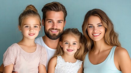 Joyful Family Posing Together in Outdoor Setting Smiling and Embracing Each Other Celebrating Love Connection and Togetherness in Bright Natural Light