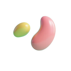 Poster - floating abstract shapes in pastel colors