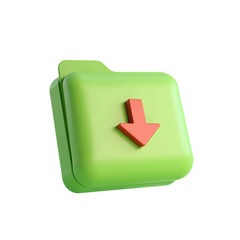Aufkleber - 3d render of a green folder with a red arrow