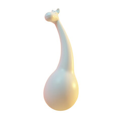 Poster - white cartoon giraffe figure floats against a soft background