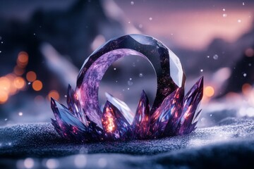 Aufkleber - A fantastical VoIP call concept with glowing sound waves connecting two magical crystal devices, surrounded by sparkles and ethereal light