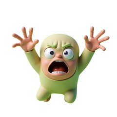 Fototapete - playful 3d rendered cartoon character in light green suit