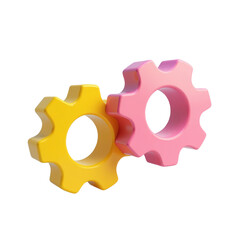 Poster - two interlocking gears representing and collaboration