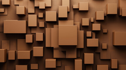 abstract geometric 3d background with mocha brown cubes