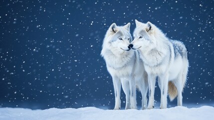 majestic arctic wildlife wolves in snowy ecosystem nature photography winter wonderland close-up per