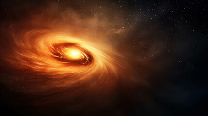 Wall Mural - black hole surrounded by twisted halo of starlight in cosmic space with stars and nebulae