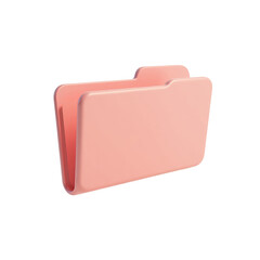 Aufkleber - salmon-pink 3d folder against a bright white background