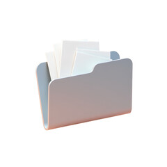 Poster - light gray folder containing white papers