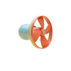 Poster - pastel-colored propeller with smooth curved blades