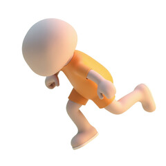 Fototapete - animated 3d figure in outfit running