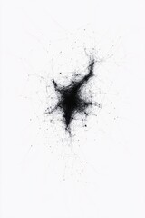 Poster - Abstract Black Weblike Network Structure Design on White Background