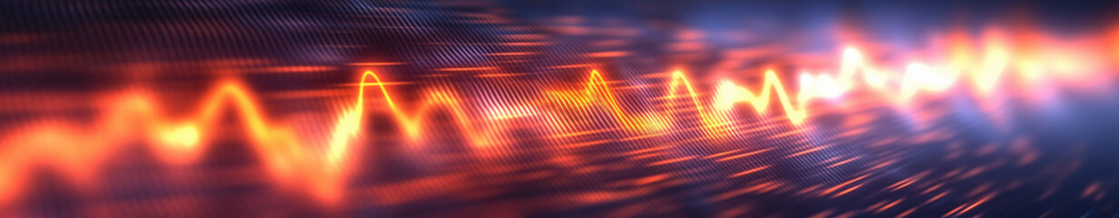 Wall Mural - Abstract neon pink and blue high speed light waves banner on a black background