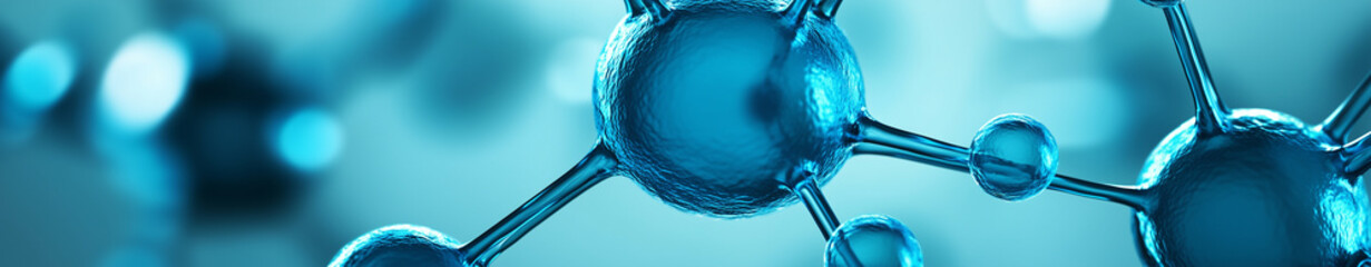Blue molecule background banner