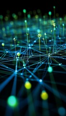 Poster - Network Connections, Dynamic Patterns, Telecommunications Background, Bright Shades, Seamless Loop