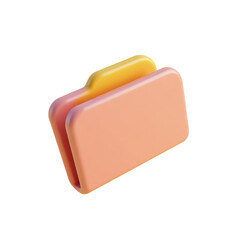 Poster - 3d render of a minimalist pastel folder