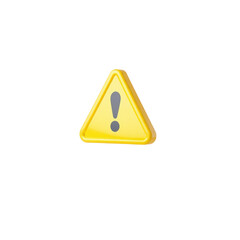 Aufkleber - 3d yellow triangle warning symbol on pink background