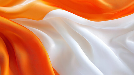 Canvas Print - Orange White Silk Drape