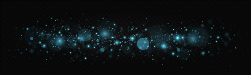 Wall Mural - glittering bokeh effect with bright particles. twinkling magic dust on transparent background. glowi