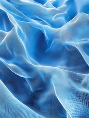 Poster - Abstract blue polygonal background wireframe connected points. Technology, innovation, communication and network concept. 3D Rendering.