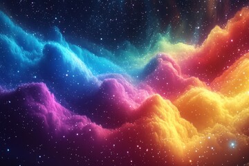 Wall Mural - cosmic nebula with vivid colors showcases the beauty of deep space and stellar formation
