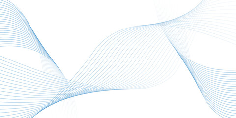 Fototapete - Vector modern wave line smooth and particle gray wave curve lines abstract background with flowing.