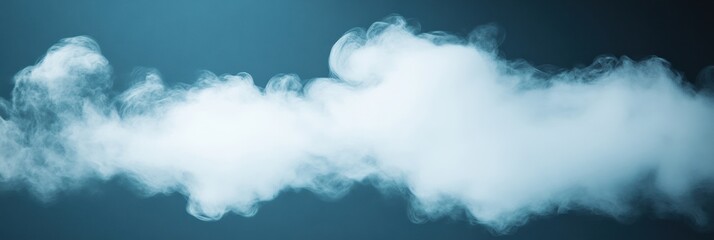 Leinwandbilder - Text space with soft white clouds on a blue background suitable for design and creative projects. Generative AI