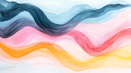 Wall Mural - Abstract Watercolor Waves