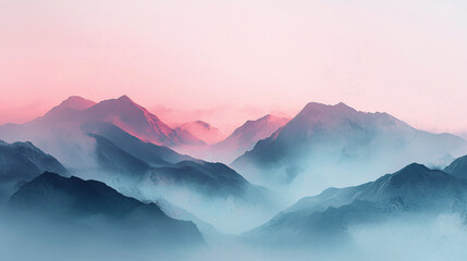 Wall Mural - Misty Mountain Range