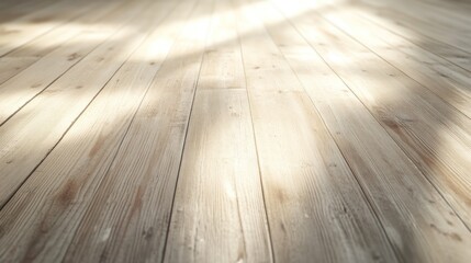 Canvas Print - Sunlight Illuminates Wooden Floor: A Textured Study in Warm Light