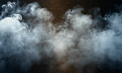 Wall Mural - A dynamic composition of swirling smoke and shimmering particles creates an ethereal atmosphere, suitable for backgrounds or visual effects.