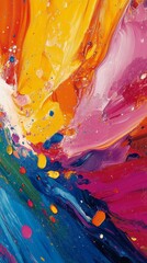 Poster - Vibrant abstract painting with swirling colors and dynamic patterns