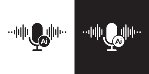 Aufkleber - Ai voice generator icon. Voice generated by AI learning. Artificial intelligence technology. Icon element for application and web. Vector illustration.