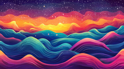 Wall Mural - Cosmic Wavescape