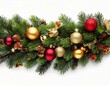 © RR 27 - Christmas garland with ornaments isolated