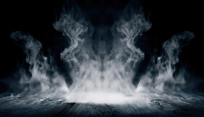 Aufkleber - ethereal swirling mist on dark background, creating a haunting and surreal atmosphere for designs, fantasy themes, or storytelling visuals