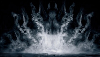 Aufkleber - ethereal swirling mist on dark background, creating a haunting and surreal atmosphere for designs, fantasy themes, or storytelling visuals