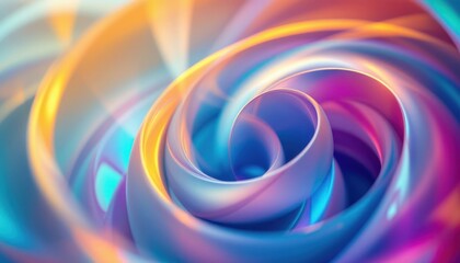 Poster - Vivid abstract spiral with vibrant colors and dynamic light