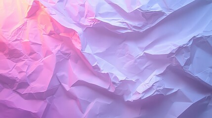 Poster - Crumpled white paper texture in center with warm purple ambient lighting creating an aesthetic minimalistic background for text placement.