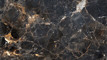 Aufkleber - Elegant Black Marble Surface with Striking Metallic Gold Veins and Ample Copyspace for Text Overlay in a Sophisticated Abstract Design