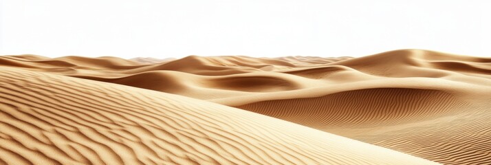Poster - Expansive sandy dunes create a serene desert landscape with ample space for text and creativity. Generative AI