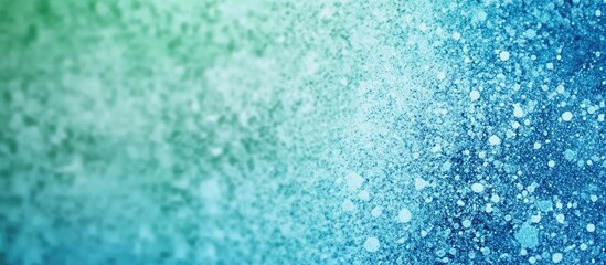 Poster - Soft Focused Watercolor Background in Dusty Pastel Blue and Green Gradients with Pointillist Texture and Blank Space for Creative Text Elements
