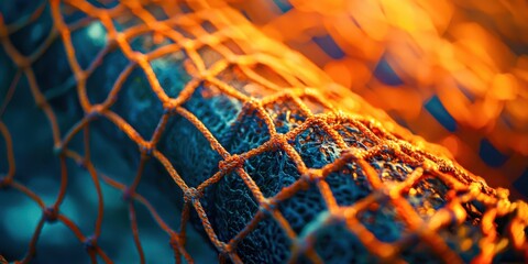 Net is orange and blue