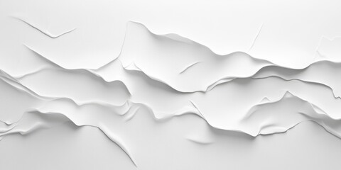 Poster - White textured abstract background with crumpled paper layers and soft shadows featuring ample copy space for design elements
