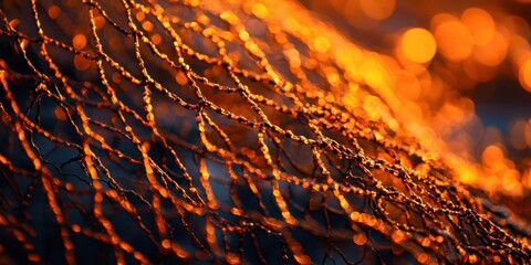 Net with orange and brown colors