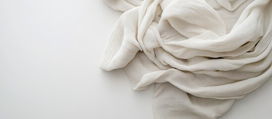 Poster - Light beige textured fabric on a white background with ample Copy Space for design elements and text placement