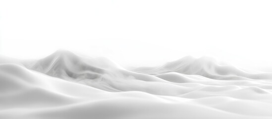 Poster - Minimalistic abstract landscape with soft white hills and smooth textures, suitable for background or wallpaper, Copy Space available.