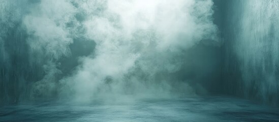 Poster - Mist and Fog in a Calm Water Setting with Soft Light Creating a Dreamy Atmosphere and Copy Space for Text Placement