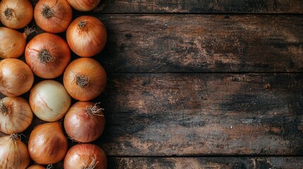 Poster - Isolated of red and white onions arranged side by side for a striking contrast Stock Photo with side copy space